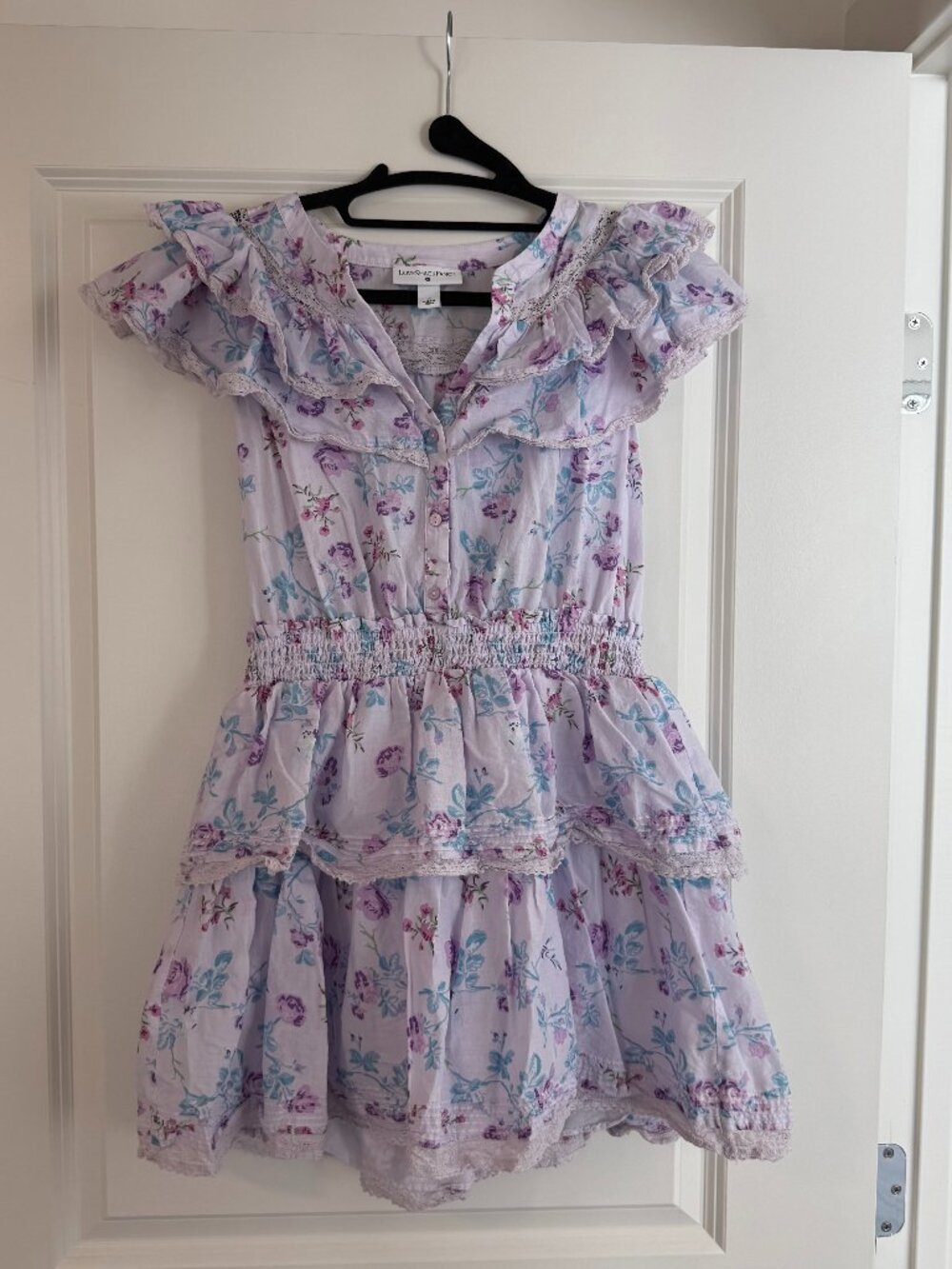 LoveShackFancy x Target Lavender Floral Ruffle Mini Dress Size M
